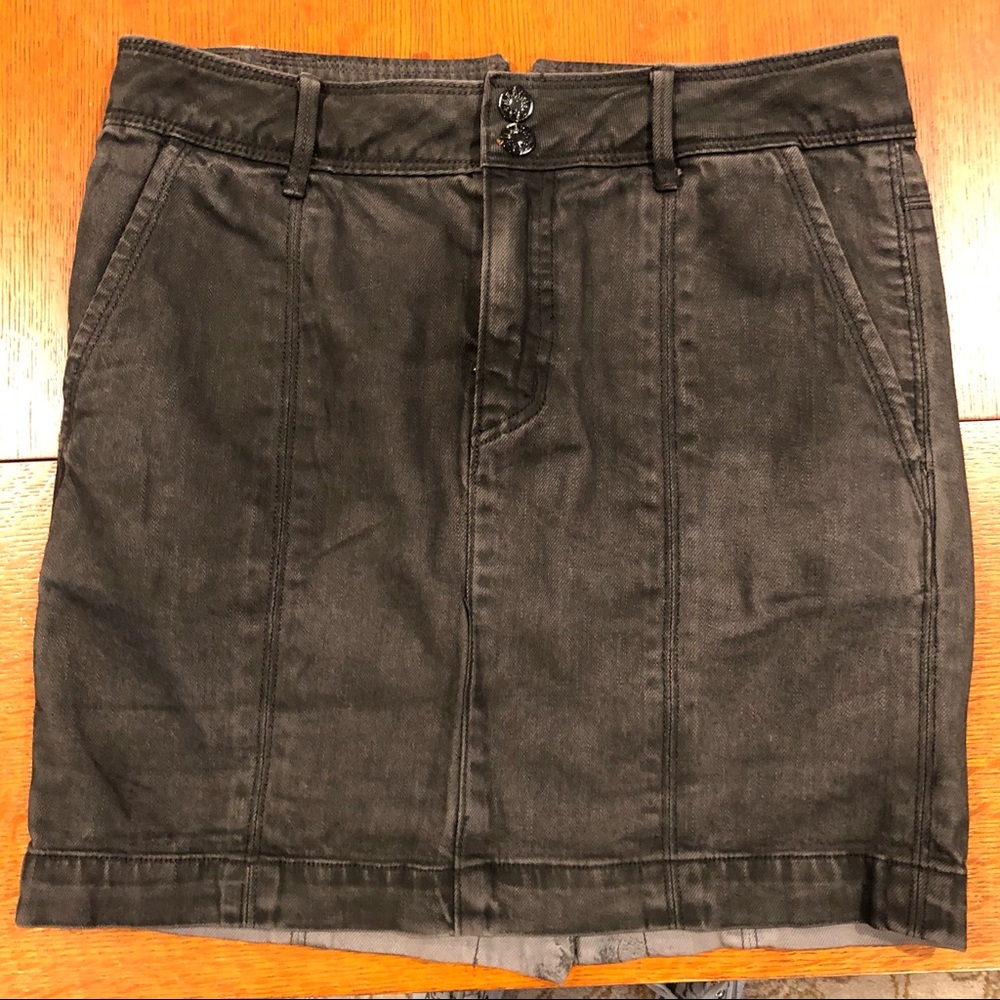 Black denim skirt